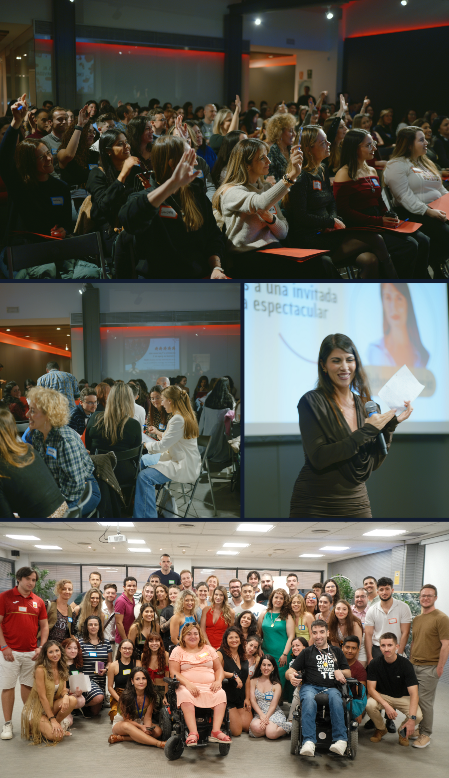 Mindhunters en los eventos presenciales de Mindhunt Academy: público, networking y foto de grupo